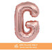 Air Filled Rose Gold Mylar Letter Balloon, 16" | 1 ct - Zurchers