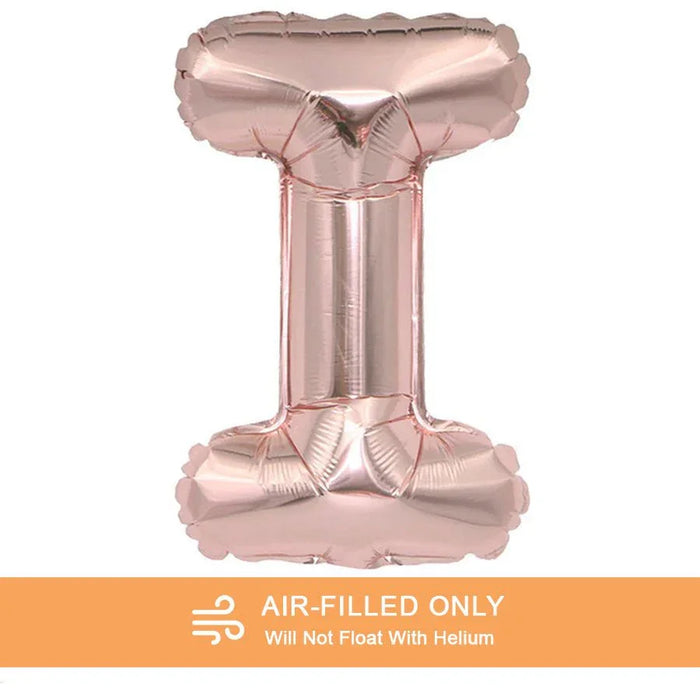 Air Filled Rose Gold Mylar Letter Balloon, 16" | 1 ct - Zurchers