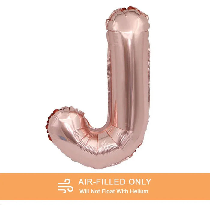 Air Filled Rose Gold Mylar Letter Balloon, 16" | 1 ct - Zurchers