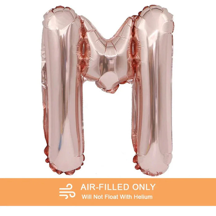 Air Filled Rose Gold Mylar Letter Balloon, 16" | 1 ct - Zurchers