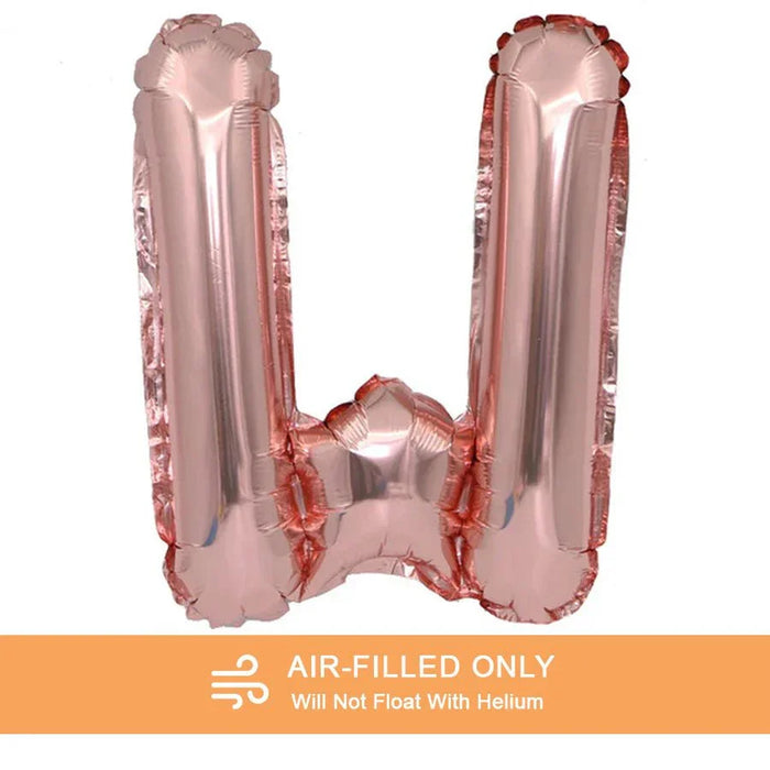 Air Filled Rose Gold Mylar Letter Balloon, 16" | 1 ct - Zurchers