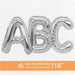 Air Filled Silver Mylar Letter Balloon, 16" | 1 ct - Zurchers