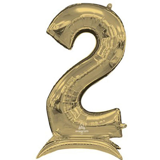 Air Filled White Gold Number Self Standing Balloons 54" | 1 ct - Zurchers