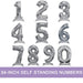 Air Filled Silver Number Self Standing Balloons 54" | 1 ct - Zurchers