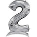 Air Filled Silver Number Self Standing Balloons 54" | 1 ct - Zurchers