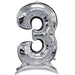 Air Filled Silver Number Self Standing Balloons 54" | 1 ct - Zurchers
