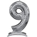 Air Filled Silver Number Self Standing Balloons 54" | 1 ct - Zurchers