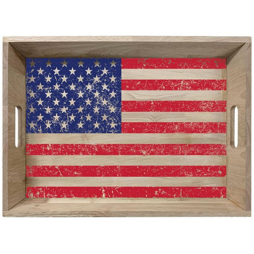 American Flag Wood Serving Tray, 16in x 11in | 1ct - Zurchers