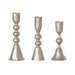 and - Forged Cast Iron Taper Holders, Nickel Finish, Set of 3 - Zurchers