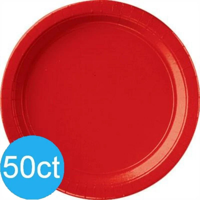 Apple Red Paper Dinner Plates 10" | 50ct - Zurchers