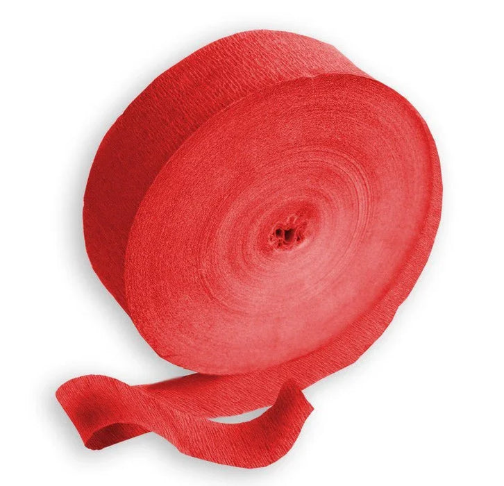 Apple Red 500' Crepe Paper Streamer | 1ct - Zurchers