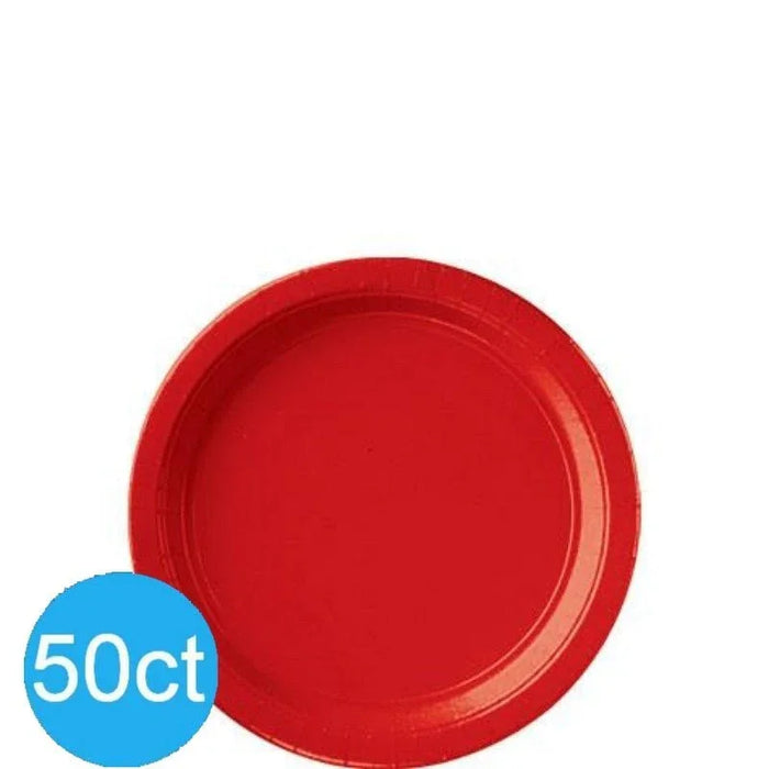 Apple Red 6.75'' Paper Plates | 50ct - Zurchers