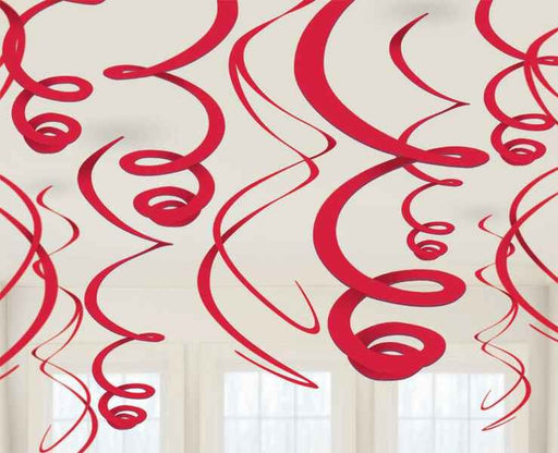 Apple Red Swirl Decorations | 12pc, 22" - Zurchers