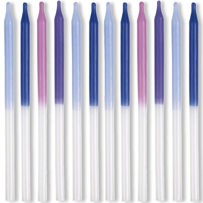 12ct Assorted Iridescent Dip Birthday Candles