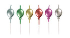 6ct Assorted Metallic Balloon Pack Birthday Candle