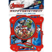 Marvel Avengers birthday banner with superhero characters on a white background