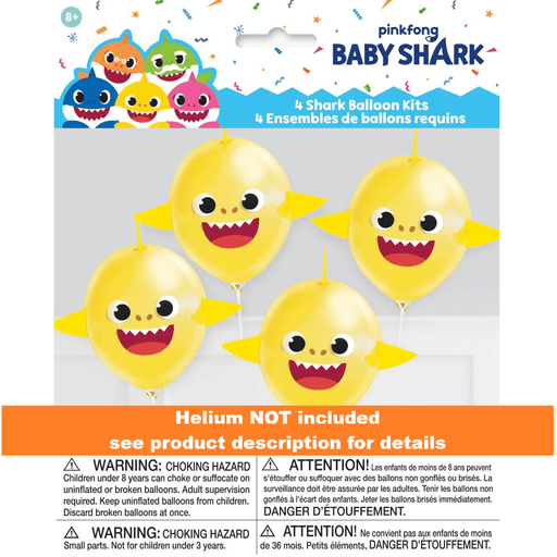 Baby Shark Latex Balloon Kit | 4ct