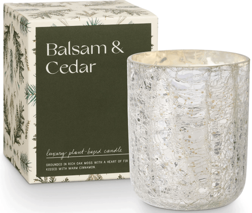 Balsam & Cedar Small Boxed Crackle Glass Candle | 1ct - Zurchers