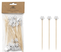Bamboo Single Use Skewers with Snowflake Shaped Handles, Set of 50 | 1ct - Zurchers