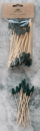Bamboo Single Use Skewers with Tree Shaped Handles, Set of 50 | 1ct - Zurchers