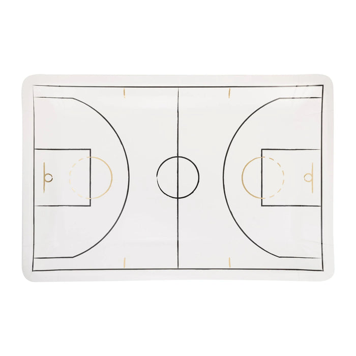 Basketball Court Shaped Paper Plates 11" | 8 ct - Zurchers
