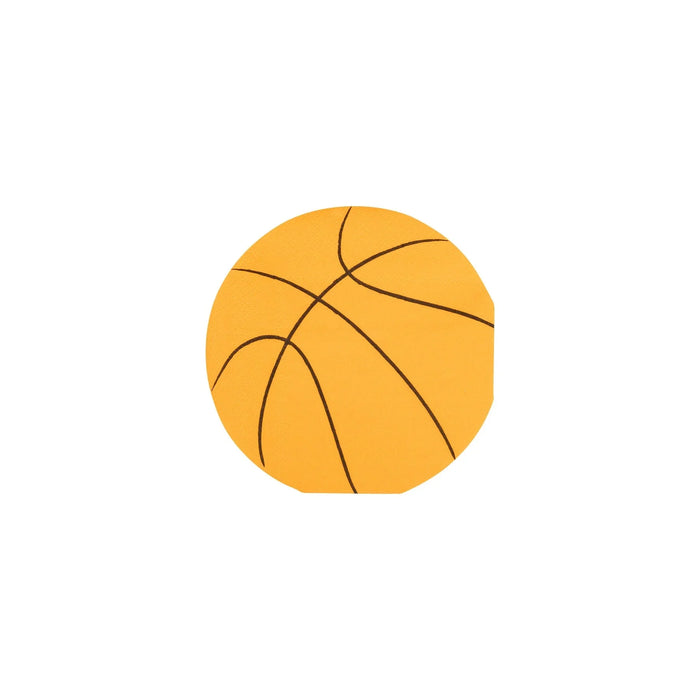 Basketball Shaped Paper Cocktail Napkins | 24 ct - Zurchers