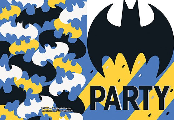 8ct Invitations Batman - Party Supplies