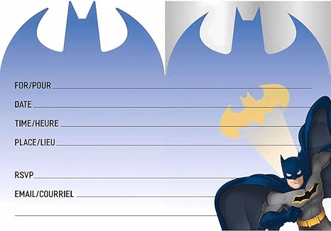 8ct Invitations Batman - Party Supplies