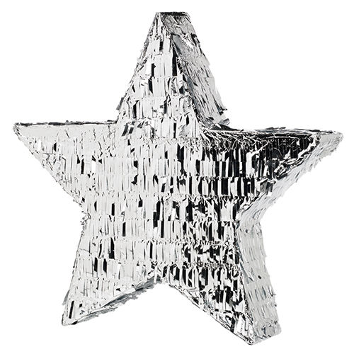 A 18.5" Silver Foil Star Piñata.