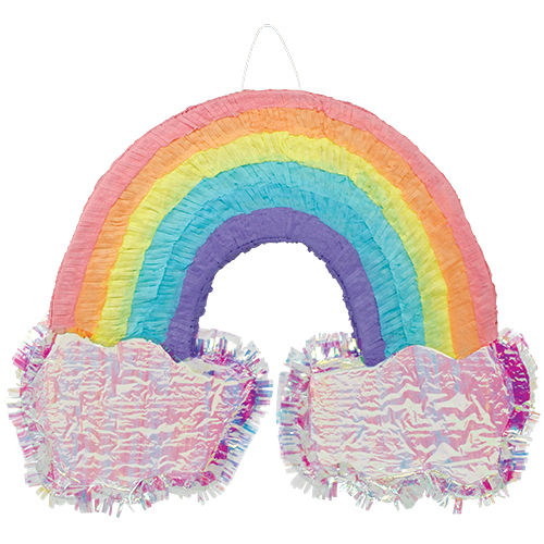 A 21.5" Magical Rainbow Pull String Piñata.