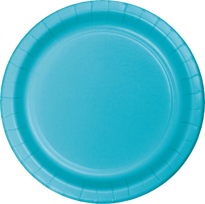 9in Paper Plate Bermuda Blue - Party Supplies