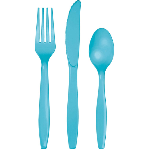 Bermuda Blue Premium Plastic Assorted Cutlery | 24ct