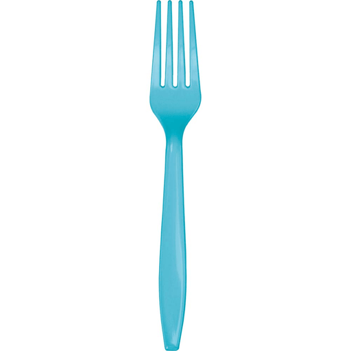 Bermuda Blue Premium Plastic Forks | 24ct