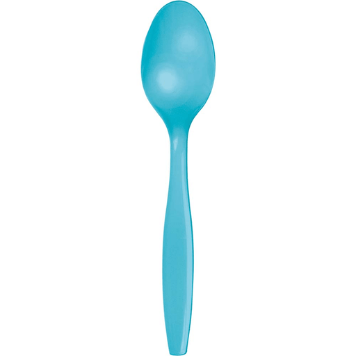 Bermuda Blue Premium Plastic Spoons | 24ct