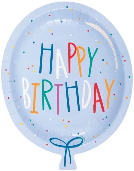 8ct Birthday Mayhem Balloon Shaped Plates 8in