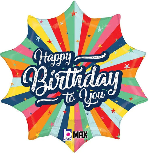 Birthday Bursting Colors Mylar Balloon, 18" | 1 ct - Zurchers