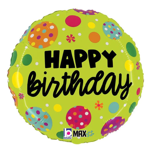 Birthday Polka Dots Mylar Balloon, 18" | 1 ct - Zurchers