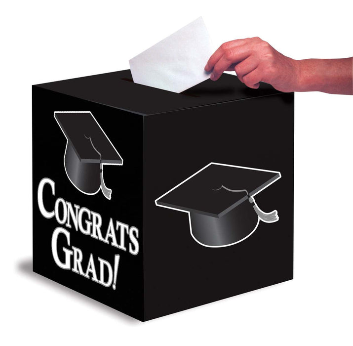 Black Card Box Graduation | 1ct - Party Supplies