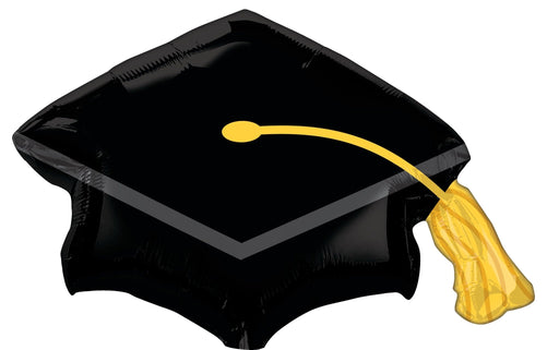 Black Grad Cap Mylar Balloon 31" | 1ct