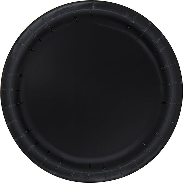 50ct 10in Paper Plate Black - Party Supplies