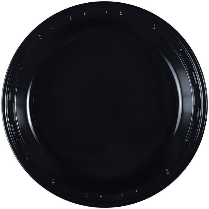 50ct 10in Plastic Plate Black - Party Supplies