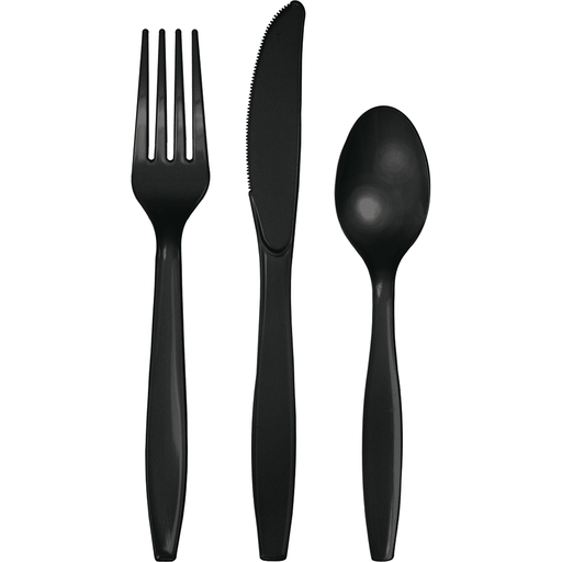 Black Velvet Premium Assorted Plastic Cutlery | 24ct
