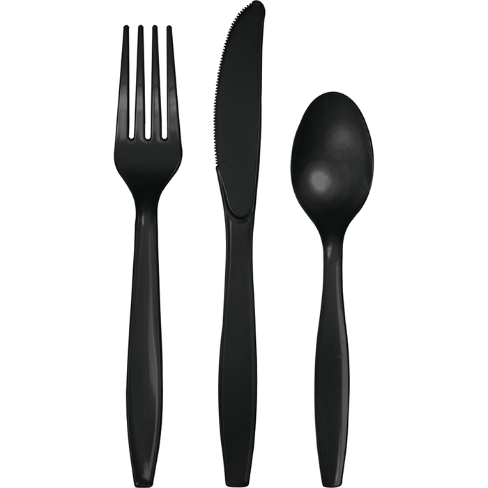 Black Velvet Premium Assorted Plastic Cutlery | 24ct - Zurchers