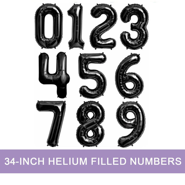 Black Jumbo Number Balloons 34" | 1 ct - Zurchers