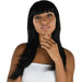 Black Straight Wig with Bangs | 1 ct - Zurchers