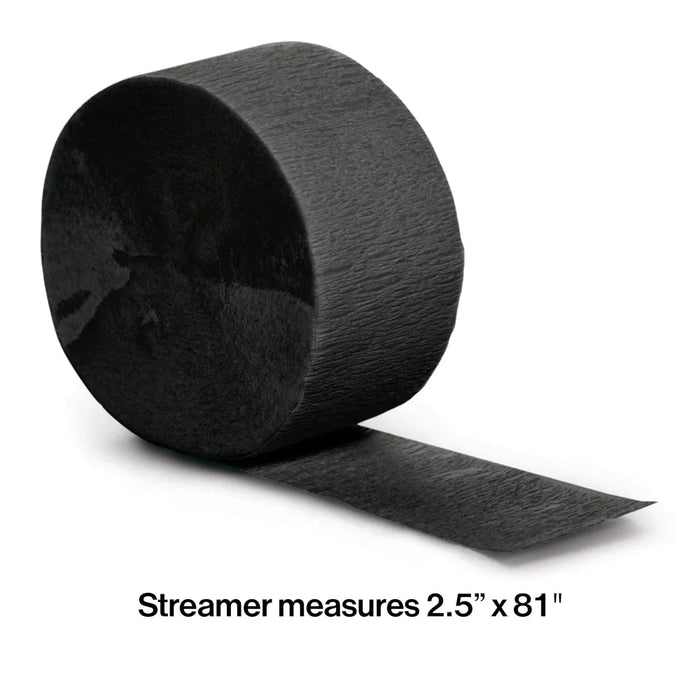 Black Velvet Crepe Paper Streamer 81ft | 1ct - Zurchers