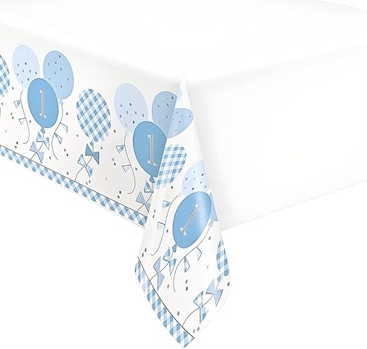 1ct Tablecover Plastic Blue Gingham - Party Supplies