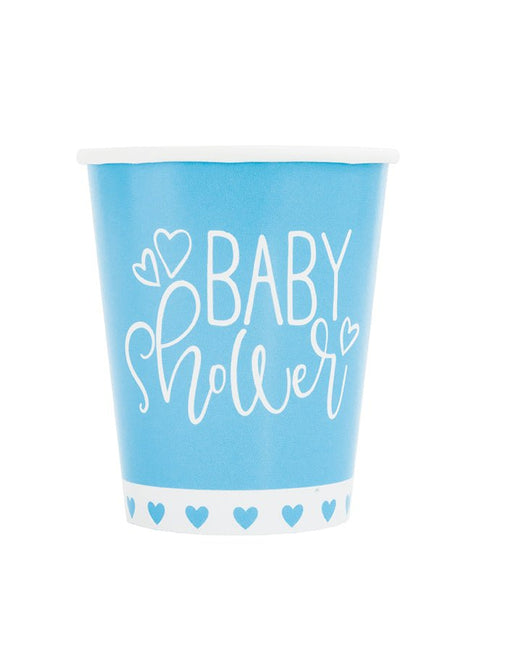 Blue Hearts Baby Shower Cup 9oz | 8ct