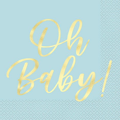 Blue Oh Baby Lunch Napkins | 16ct
