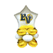 Balloon with yellow and white design on a white background